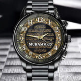 Personalized Muslim Watch Featuring Ayat al-Kursi - Elegant Islamic Gift
